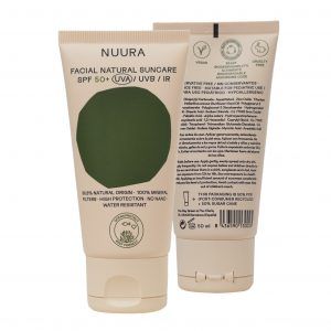 Crema facial protectora vegana SPF 50, de NUURA