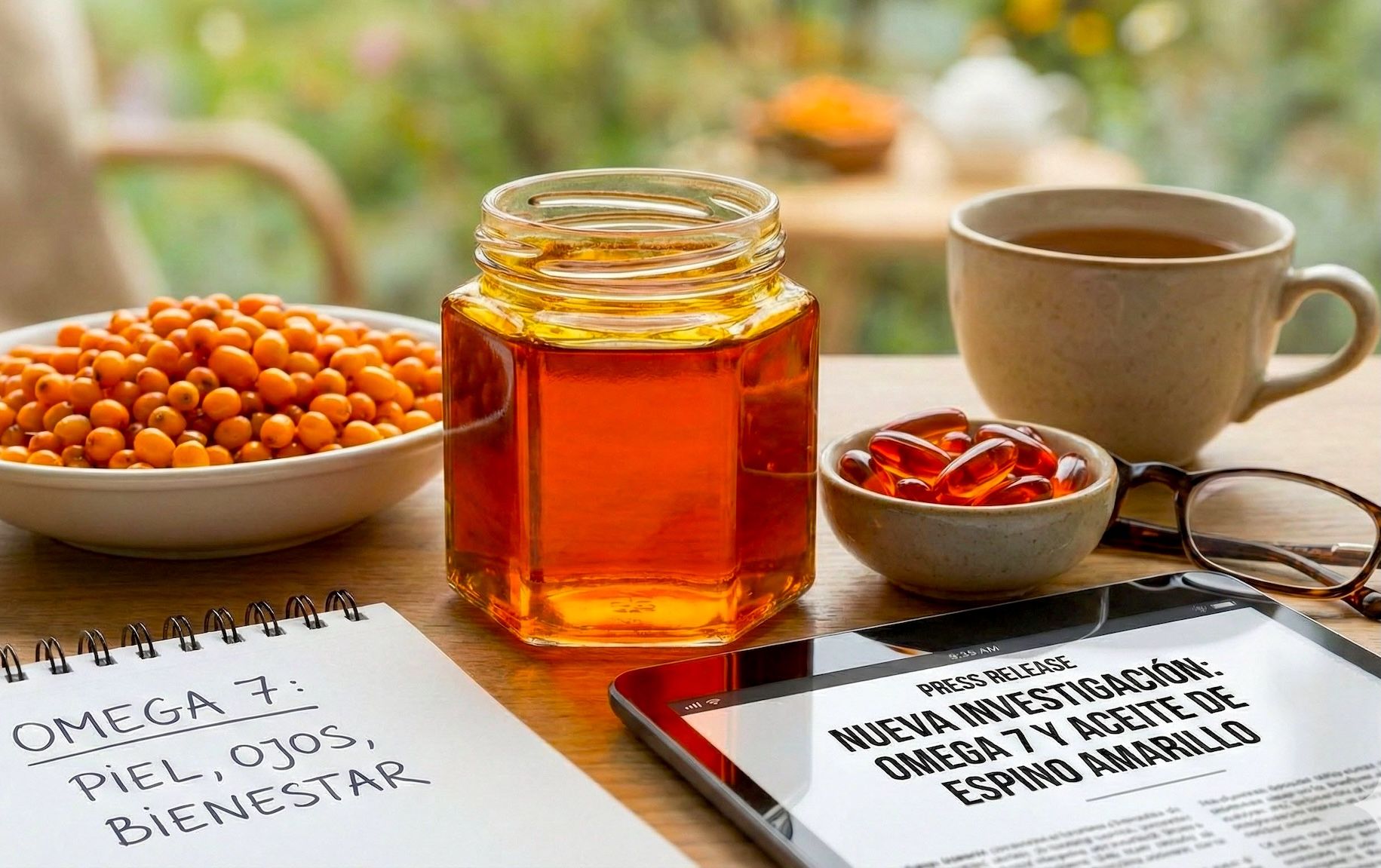 El espino amarillo es un ingrediente natural beneficioso porque contiene vitaminas y aceites grasos.